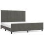 Estructura cama con cabecero terciopelo gris oscuro 160x200 cm de , Camas y somieres - Ref: Foro24-3125764, Precio: 236,65 €,...