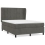 Box spring bed with dark gray velvet mattress 140x200 cm by , Beds and slatted bases - Ref: Foro24-3129214, Price: 488,32 €, ...