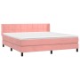 Cama box spring con colchón terciopelo rosa 160x200 cm de , Camas y somieres - Ref: Foro24-3130972, Precio: 491,16 €, Descuen...