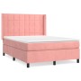 Cama box spring con colchón terciopelo rosa 140x200 cm de , Camas y somieres - Ref: Foro24-3132686, Precio: 532,84 €, Descuen...