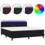 Cama box spring colchón y LED terciopelo negro 160x200 cm de , Camas y somieres - Ref: Foro24-3134413, Precio: 499,03 €, Desc...