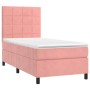 Box spring bed with mattress and LED pink velvet 80x200 cm by , Beds and slatted bases - Ref: Foro24-3136094, Price: 316,45 €...