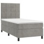 Cama box spring colchón y LED terciopelo gris claro 80x200 cm de , Camas y somieres - Ref: Foro24-3136089, Precio: 328,09 €, ...