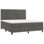 Cama box spring colchón y LED terciopelo gris oscuro 160x200 cm de , Camas y somieres - Ref: Foro24-3136132, Precio: 556,83 €...