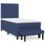 Cama box spring con colchón tela azul 90x190 cm de , Camas y somieres - Ref: Foro24-3136643, Precio: 383,65 €, Descuento: %