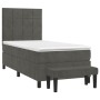 Cama box spring con colchón terciopelo gris oscuro 80x200 cm de , Camas y somieres - Ref: Foro24-3137810, Precio: 327,44 €, D...