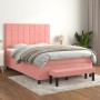 Cama box spring con colchón terciopelo rosa 140x200 cm de , Camas y somieres - Ref: Foro24-3137850, Precio: 565,95 €, Descuen...