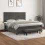 Box spring bed with dark gray velvet mattress 160x200 cm by , Beds and slatted bases - Ref: Foro24-3137852, Price: 597,72 €, ...