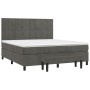 Box spring bed with dark gray velvet mattress 160x200 cm by , Beds and slatted bases - Ref: Foro24-3137852, Price: 597,72 €, ...