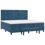 Box spring bed with dark blue velvet mattress 200x200 cm by , Beds and slatted bases - Ref: Foro24-3137867, Price: 799,11 €, ...