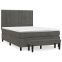 Box spring bed with dark gray velvet mattress 140x200 cm by , Beds and slatted bases - Ref: Foro24-3137846, Price: 545,12 €, ...