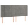 Cama box spring colchón y LED terciopelo gris claro 160x200 cm de , Camas y somieres - Ref: Foro24-3139571, Precio: 584,27 €,...