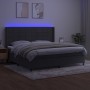 Box spring bed with mattress and LED dark gray velvet 200x200 cm by , Beds and slatted bases - Ref: Foro24-3139584, Price: 69...