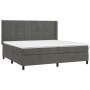 Cama box spring colchón y LED terciopelo gris oscuro 200x200 cm de , Camas y somieres - Ref: Foro24-3139584, Precio: 714,61 €...