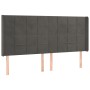 Cama box spring colchón y LED terciopelo gris oscuro 200x200 cm de , Camas y somieres - Ref: Foro24-3139584, Precio: 714,61 €...