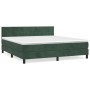 Cama box spring con colchón terciopelo verde oscuro 160x200 cm de , Camas y somieres - Ref: Foro24-3141314, Precio: 477,15 €,...