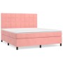 Cama box spring con colchón terciopelo rosa 160x200 cm de , Camas y somieres - Ref: Foro24-3143036, Precio: 536,02 €, Descuen...