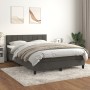 Box spring bed with dark gray velvet mattress 140x190 cm by , Beds and slatted bases - Ref: Foro24-3141300, Price: 402,16 €, ...