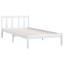 Solid white pine wood bed frame 75x190 cm by , Beds and slatted bases - Ref: Foro24-810043, Price: 80,07 €, Discount: %