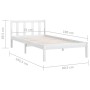 Massives Bettgestell aus weißem Kiefernholz, 75 x 190 cm von , Betten und Lattenroste - Ref: Foro24-810043, Preis: 80,07 €, R...