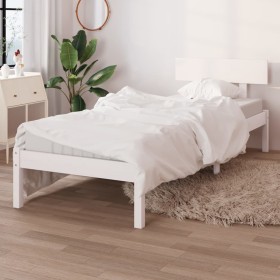 Estructura de cama madera maciza de pino 90x200 cm de , Camas y somieres - Ref: Foro24-810133, Precio: 68,99 €, Descuento: %