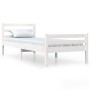 White solid wood bed frame 100x200 cm by , Beds and slatted bases - Ref: Foro24-814810, Price: 88,99 €, Discount: %