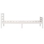 White solid wood bed frame 100x200 cm by , Beds and slatted bases - Ref: Foro24-814810, Price: 88,99 €, Discount: %