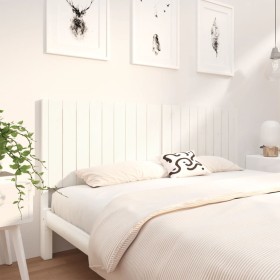 Solid white pine wood bed headboard 185.5x4x100 cm by , Headboards and footboards - Ref: Foro24-818886, Price: 85,97 €, Disco...