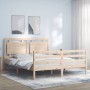 Estructura de cama con cabecero madera maciza 160x200 cm de , Camas y somieres - Ref: Foro24-3194061, Precio: 155,52 €, Descu...