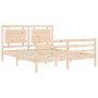 Estructura de cama con cabecero madera maciza 160x200 cm de , Camas y somieres - Ref: Foro24-3194061, Precio: 153,71 €, Descu...