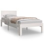 Estructura de cama madera maciza individual blanco 75x190 cm de , Camas y somieres - Ref: Foro24-810456, Precio: 94,38 €, Des...