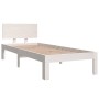 Estructura de cama madera maciza individual blanco 75x190 cm de , Camas y somieres - Ref: Foro24-810456, Precio: 94,38 €, Des...