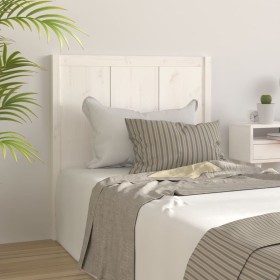 Solid white pine wood bed headboard 80.5x4x100 cm by , Headboards and footboards - Ref: Foro24-818066, Price: 67,99 €, Discou...