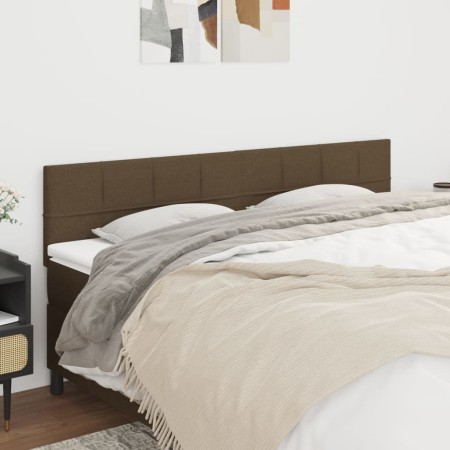 Headboards 2 units of dark brown fabric 100x5x78/88 cm by , Headboards and footboards - Ref: Foro24-346091, Price: 68,99 €, D...