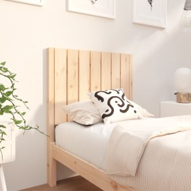 Solid pine wood bed headboard 80.5x4x100 cm by , Headboards and footboards - Ref: Foro24-818845, Price: 43,96 €, Discount: %