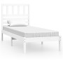 Estructura de cama madera maciza de pino blanco 75x190 cm de , Camas y somieres - Ref: Foro24-3100984, Precio: 97,99 €, Descu...