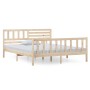 Estructura cama doble pequeña madera maciza 135x190 cm de , Camas y somieres - Ref: Foro24-3101128, Precio: 151,83 €, Descuen...