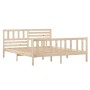 Estructura cama doble pequeña madera maciza 135x190 cm de , Camas y somieres - Ref: Foro24-3101128, Precio: 151,83 €, Descuen...