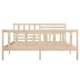 Estructura cama doble pequeña madera maciza 135x190 cm de , Camas y somieres - Ref: Foro24-3101128, Precio: 160,36 €, Descuen...