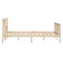 Estructura cama doble pequeña madera maciza 135x190 cm de , Camas y somieres - Ref: Foro24-3101128, Precio: 151,83 €, Descuen...