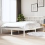 Estructura cama doble pequeña madera maciza blanco 120x190 cm de , Camas y somieres - Ref: Foro24-3101189, Precio: 129,71 €, ...