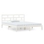 Estructura cama doble pequeña madera maciza blanco 120x190 cm de , Camas y somieres - Ref: Foro24-3101189, Precio: 129,71 €, ...