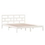 Estructura cama doble pequeña madera maciza blanco 120x190 cm de , Camas y somieres - Ref: Foro24-3101189, Precio: 129,71 €, ...