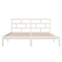 Estructura cama doble pequeña madera maciza blanco 120x190 cm de , Camas y somieres - Ref: Foro24-3101189, Precio: 129,71 €, ...