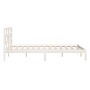 Estructura cama doble pequeña madera maciza blanco 120x190 cm de , Camas y somieres - Ref: Foro24-3101189, Precio: 129,71 €, ...