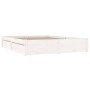 Estructura de cama con cajones blanco 120x190 cm de , Camas y somieres - Ref: Foro24-3103494, Precio: 244,21 €, Descuento: %