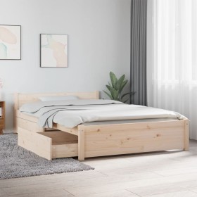 Estructura de cama con cajones 120x190 cm de , Camas y somieres - Ref: Foro24-3103539, Precio: 191,99 €, Descuento: %