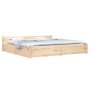 Bed frame with drawers 200x200 cm by , Beds and slatted bases - Ref: Foro24-3103579, Price: 288,73 €, Discount: %