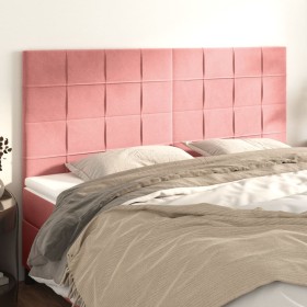 Cabeceros 4 unidades de terciopelo rosa 80x5x78/88 cm de , Cabeceros y pies de cama - Ref: Foro24-3116391, Precio: 112,99 €, ...