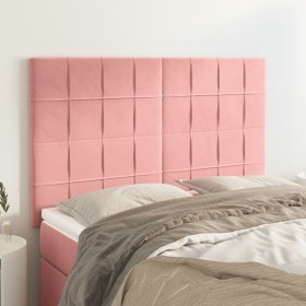 Headboards 4 units pink velvet 72x5x78/88 cm by , Headboards and footboards - Ref: Foro24-3116385, Price: 119,94 €, Discount: %